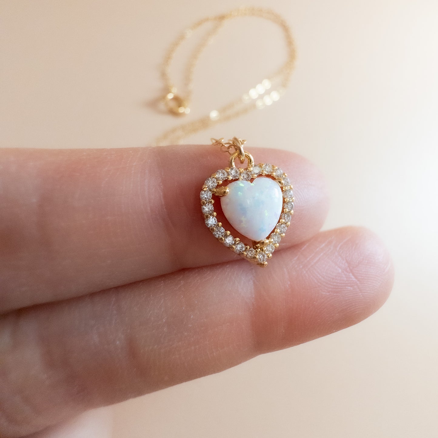 Opal Heart Necklace