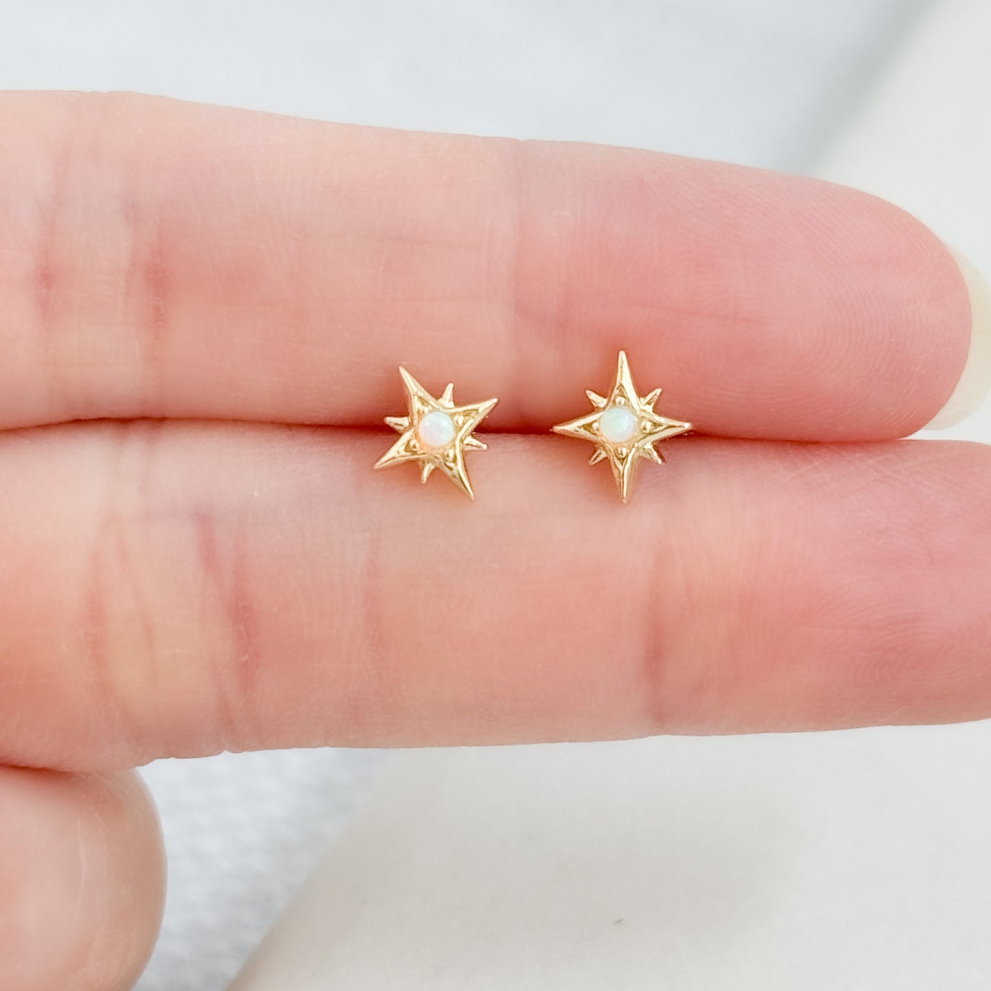 Opal North Star Stud Earrings