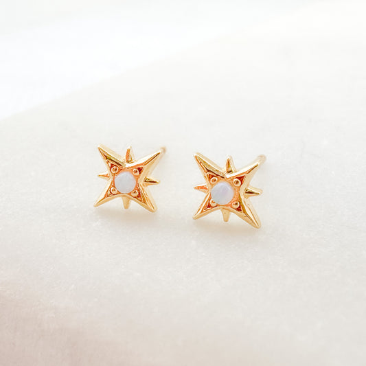 Opal North Star Stud Earrings