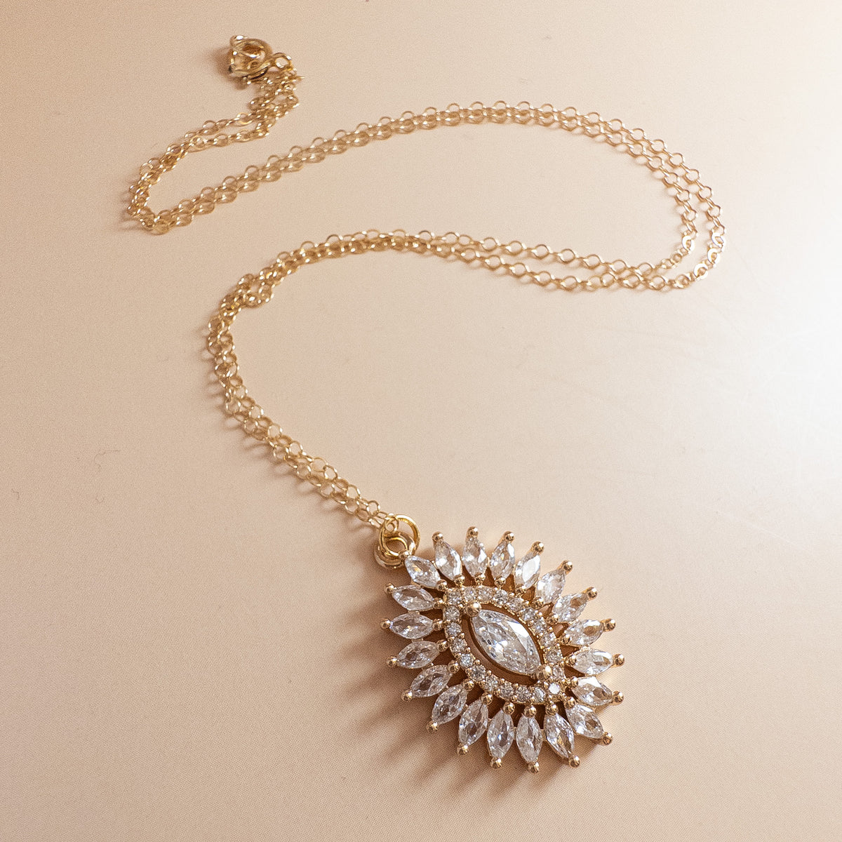 Crystal starburst pendant necklace
