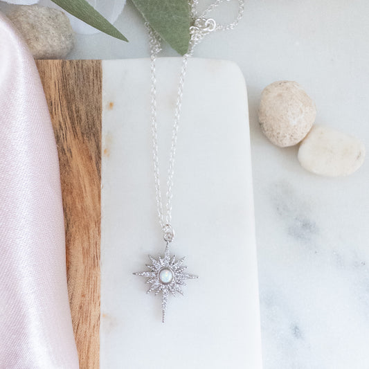 Silver Opal North Star Necklace