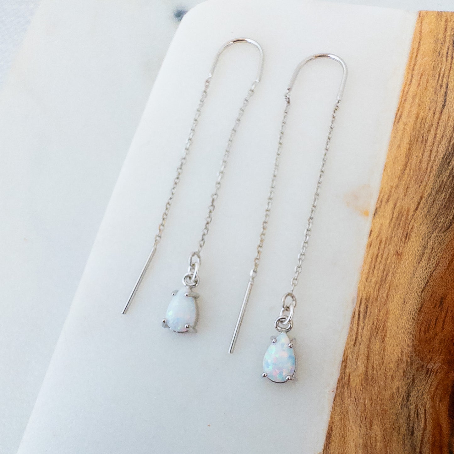 Opal Threader Earrings