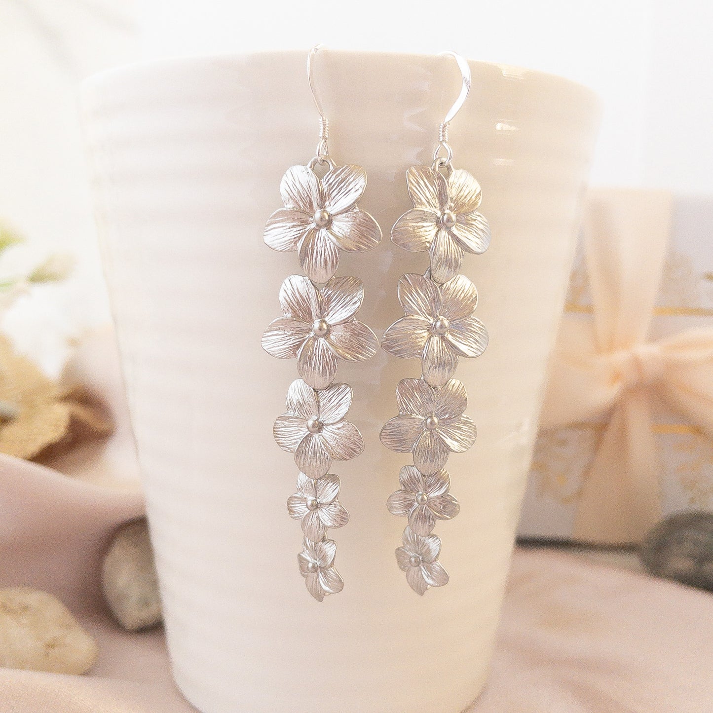 Long Plumeria Earrings