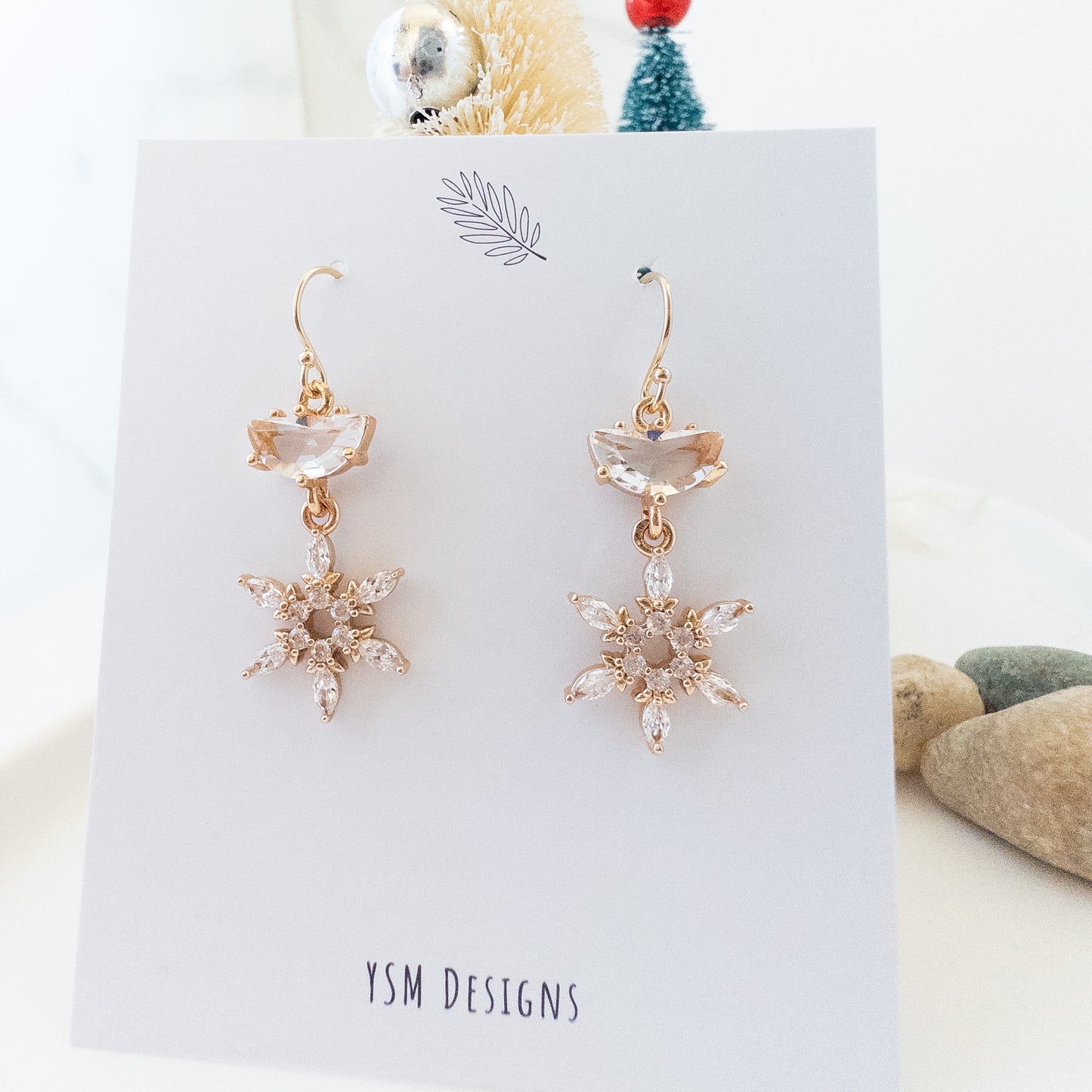 Rhinestone Snowflake Earrings