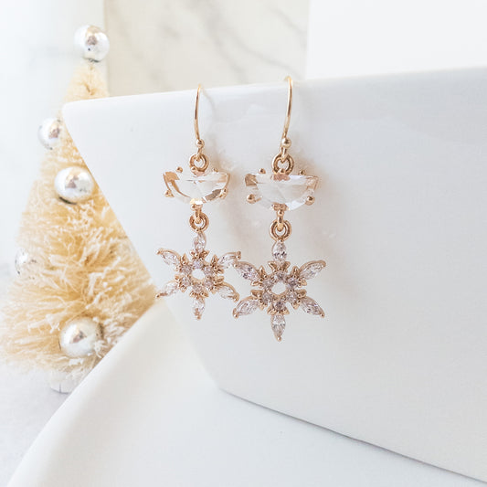 Rhinestone Snowflake Earrings