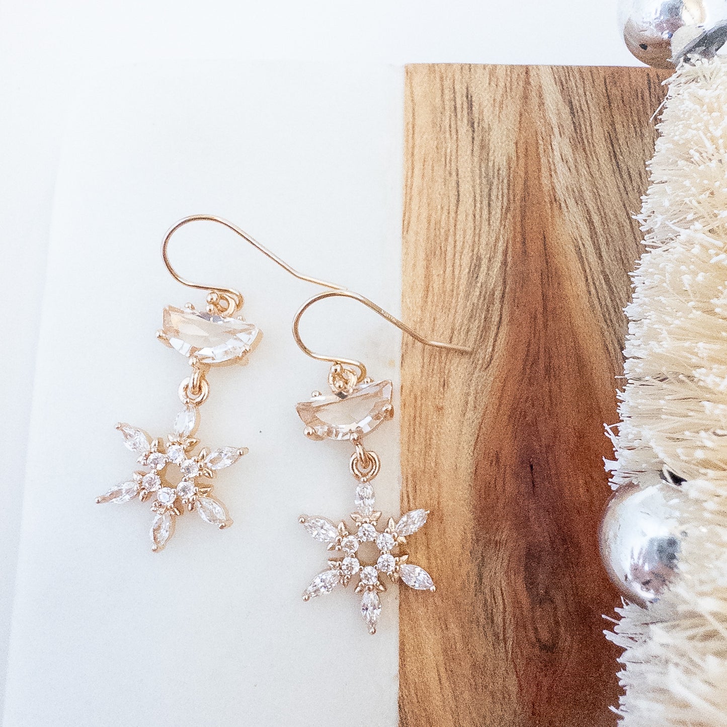 Rhinestone Snowflake Earrings