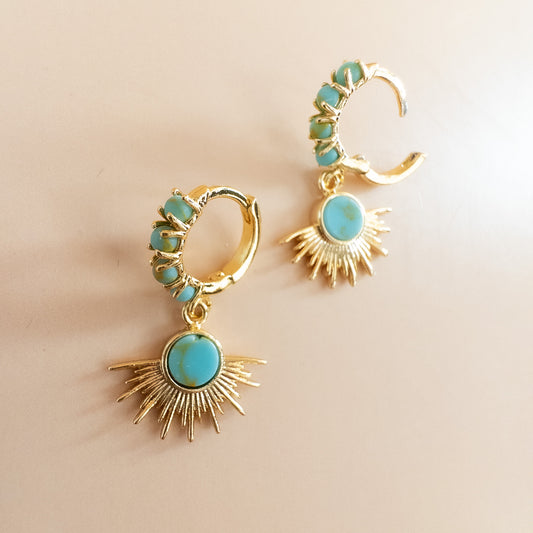 Sunburst Turquoise Huggies