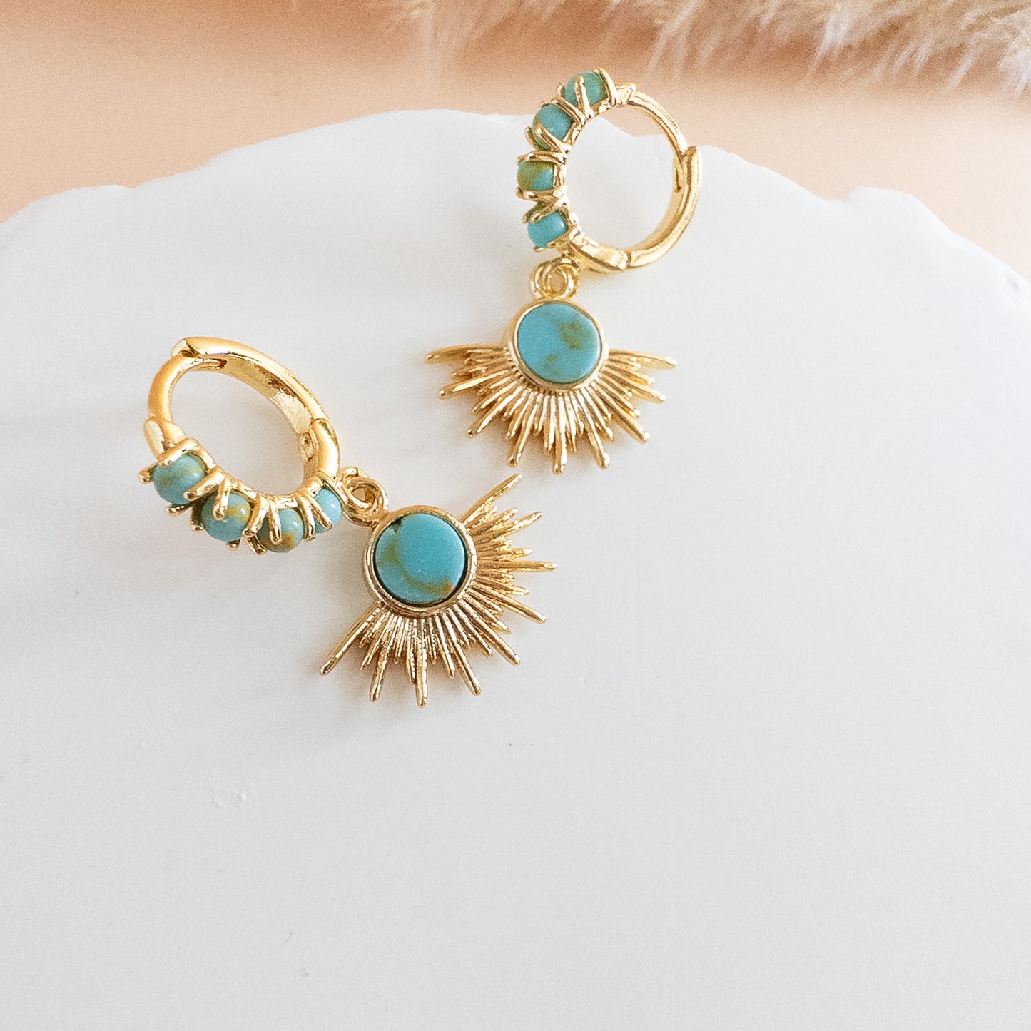 Sunburst Turquoise Huggies