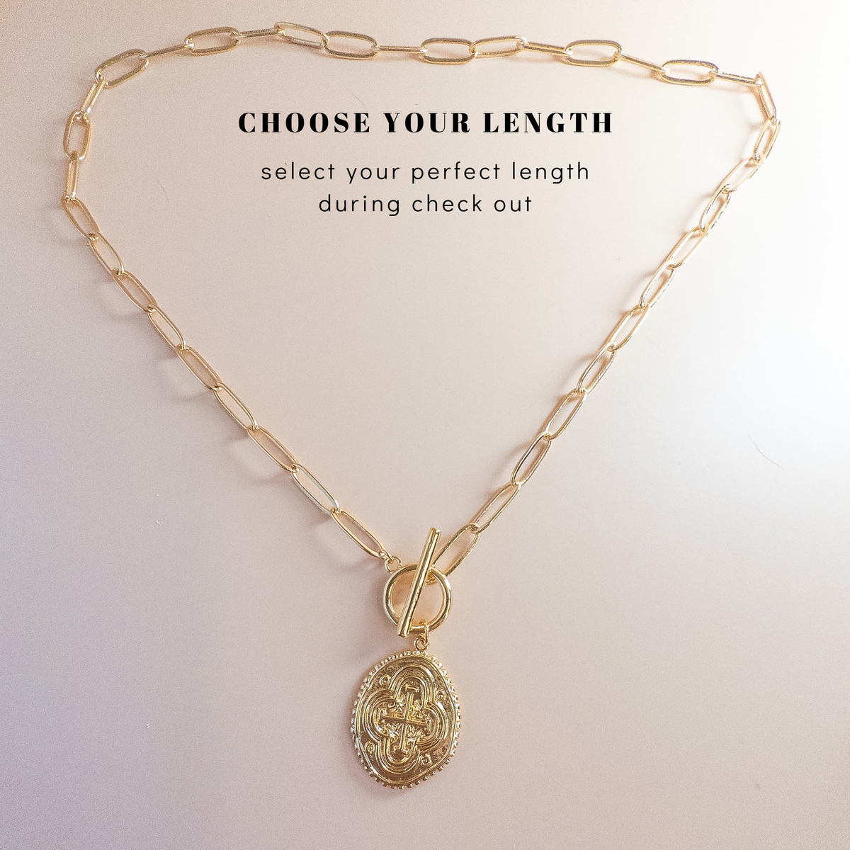 Coin Medallion Toggle Necklace