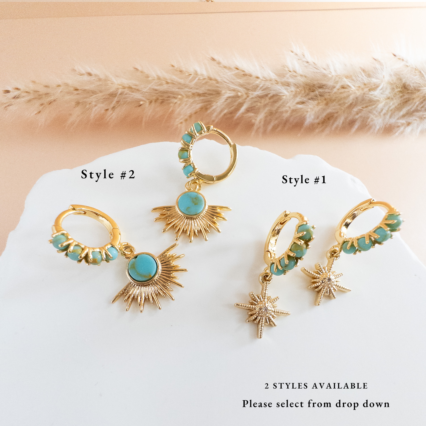 Sunburst Turquoise Huggies