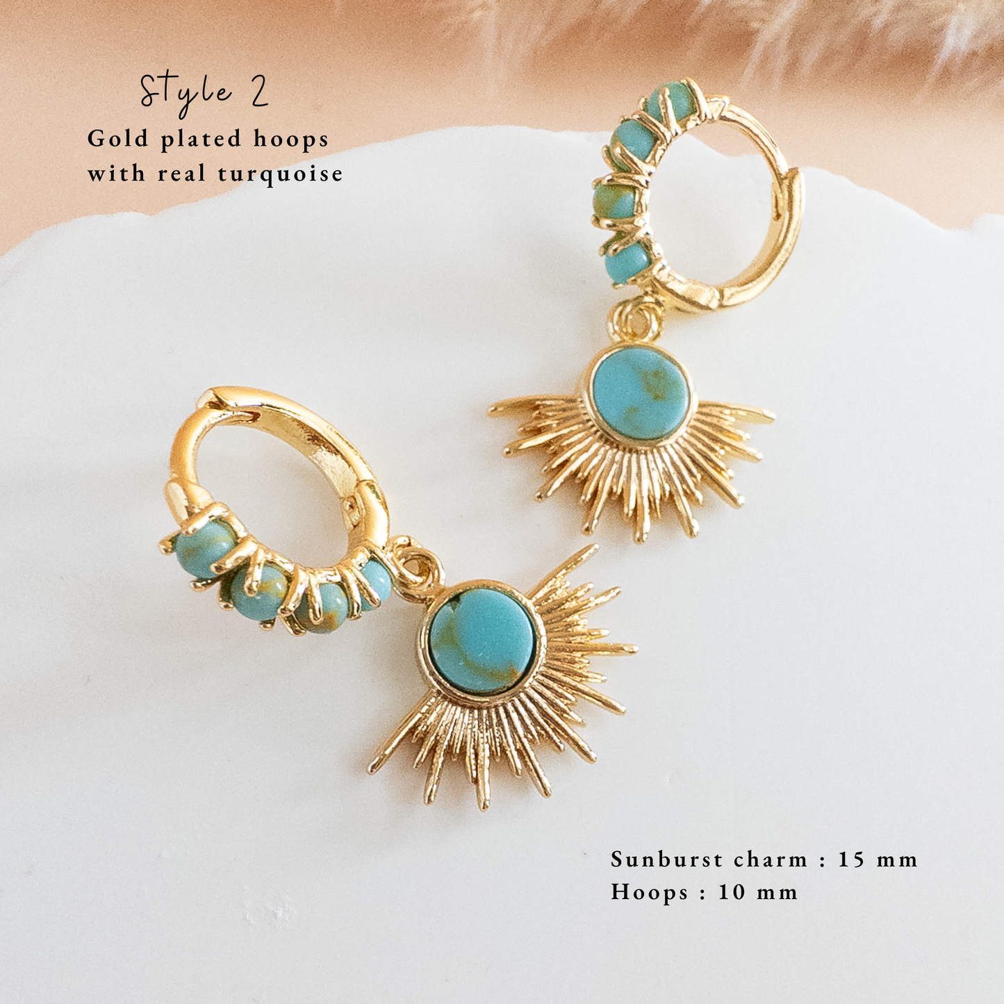 Sunburst Turquoise Huggies