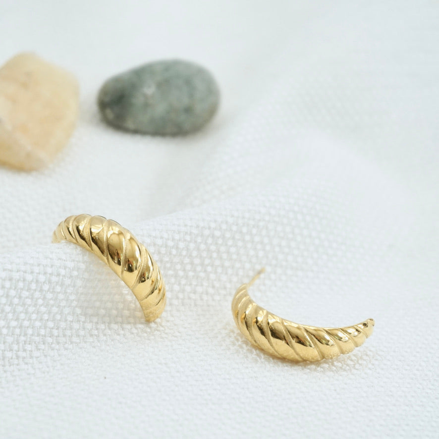 Gold Croissant Hoops