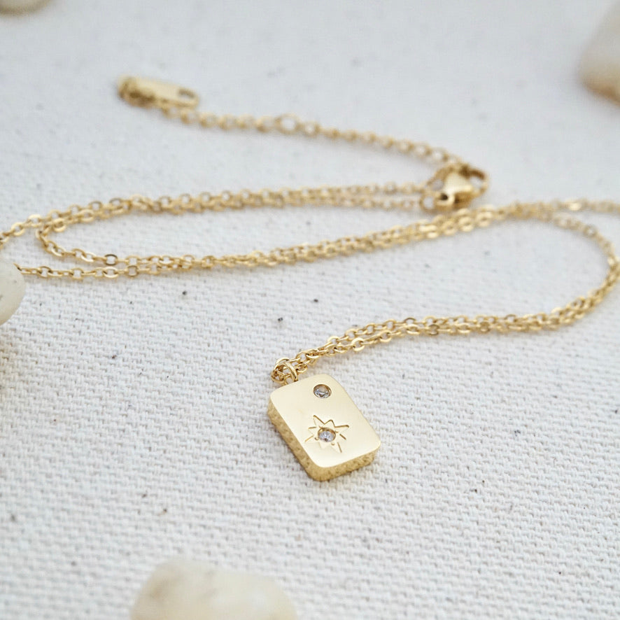 Gold north star necklace