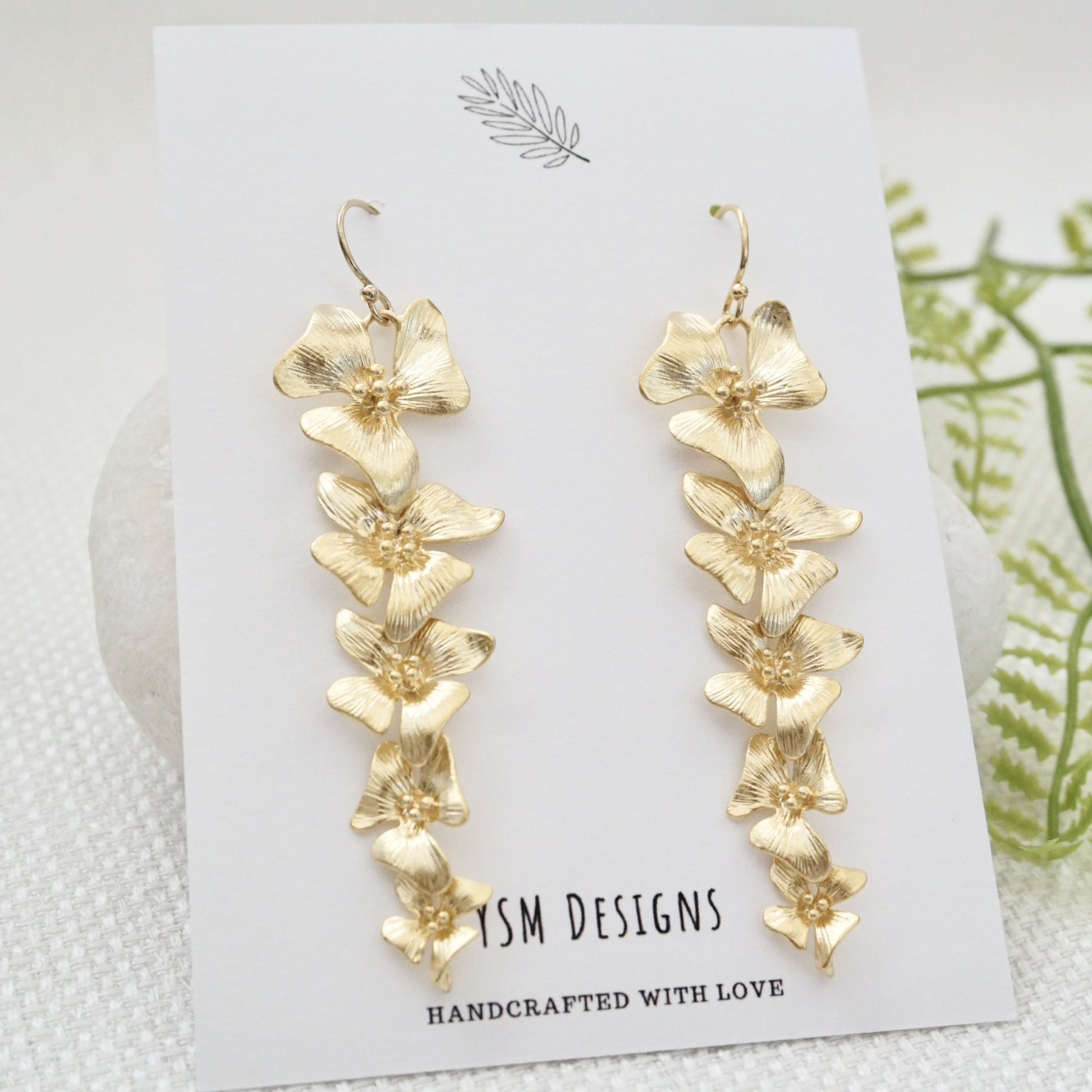Gold earrings for dogwood lover