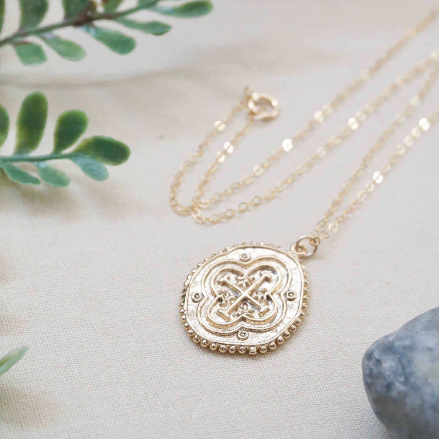 Gold Medallion Coin Necklace